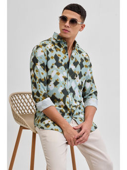 Snitch - Green Printed Shirt