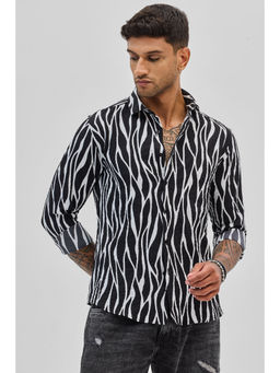 Snitch - Black Printed Shirt