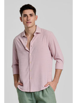 Snitch - Light Pink Self Design Shirt