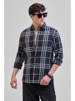 Snitch - Charcoal Grey Checks Shirt
