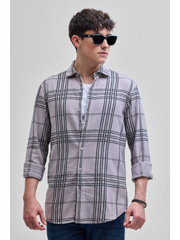 Snitch - Lavender Checks Slim Fit Shirt