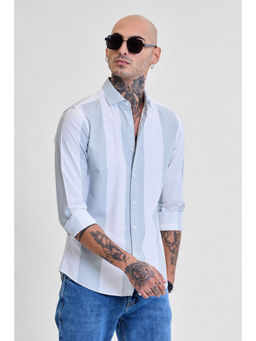 Snitch - Light Blue Stripes Slim Fit Shirt