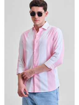 Snitch - Pink Stripes Slim Fit Shirt