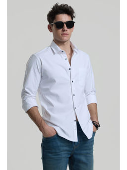 Snitch - White Slim Fit Shirt