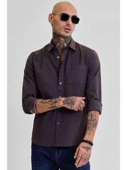 Snitch - Dark Brown Slim Fit Shirt