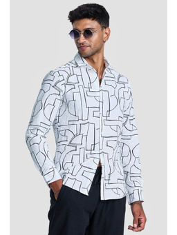 Snitch - White Printed Shirt