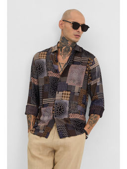 Snitch - Multi-Color Abstract Slim Fit Shirt