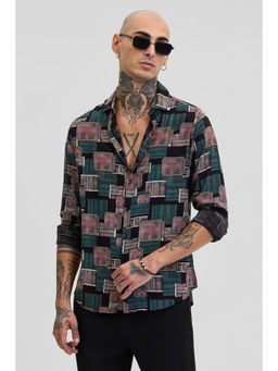 Snitch - Multi-Color Printed Slim Fit Shirt