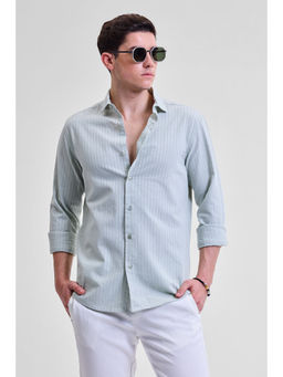 Snitch - Light Grey Stripes Slim Fit Shirt