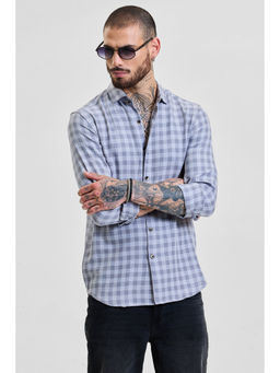Snitch - Light Purple Checks Slim Fit Shirt