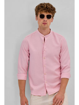Snitch - Pink Mandarin Slim Fit Shirt