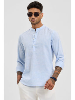Snitch - Light Blue Solid Slim Fit Shirt