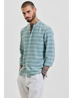 Snitch - Light Blue Stripes Slim Fit Shirt