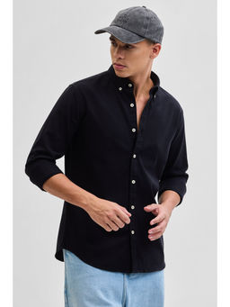 Snitch - Black Solid Oxford Shirt