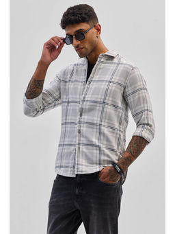 Snitch - Light Grey Checks Slim Fit Shirt