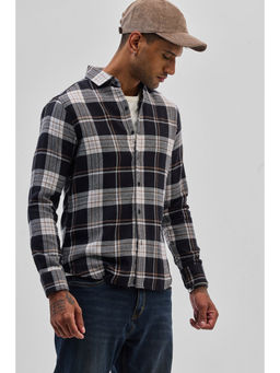 Snitch - Black Checks Slim Fit Shirt