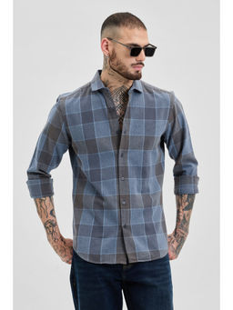 Snitch - Blue Checks Slim Fit Shirt
