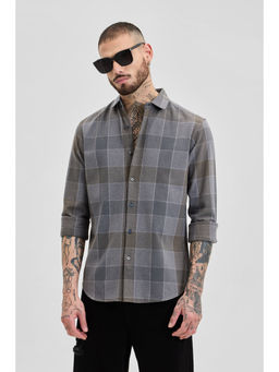 Snitch - Grey Checks Slim Fit Shirt