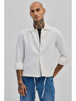 Snitch - White Textured Shirt