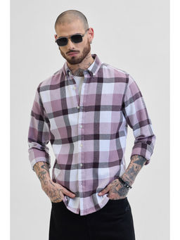 Snitch - Mauve Checks Twill Shirt