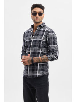 Snitch - Black Checks Slim Fit Shirt