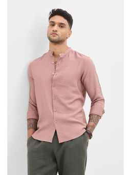 Snitch - Mauve Mandarin Slim Fit Shirt