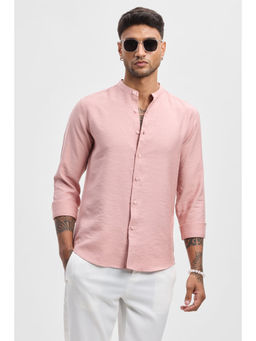 Snitch - Light Pink Mandarin Slim Fit Shirt