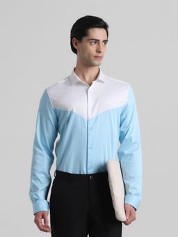 Jack & Jones - Blue and White Colorblock Shirt