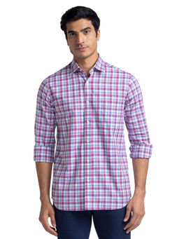 ColorPlus - Men Tailored Fit Cotton Checks Multi-Color Casual Shirt