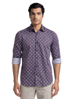 ColorPlus - Men Tailored Fit Cotton Floral Multi-Color Casual Shirt