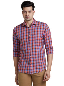 Park Avenue - Men Slim Fit Cotton Checks Multi-Color Casual Shirt