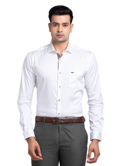 Park Avenue - Men Slim Fit Cotton Solid White Formal Shirt