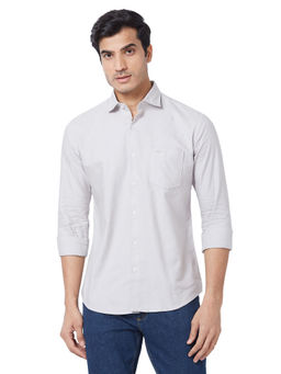 Park Avenue - Men Slim Fit Cotton Solid Grey Casual Shirt