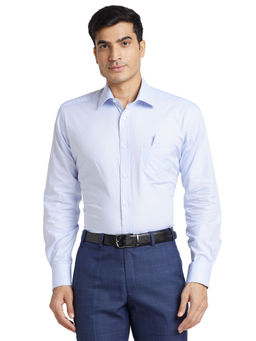 Park Avenue - Men Comfortable Fit Cotton Solid Blue Formal Shirt