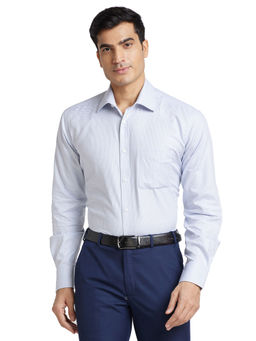 Park Avenue - Men Comfortable Fit Cotton Self Design Grey Formal Shirt