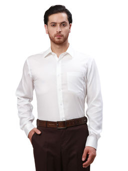 Park Avenue - Men Regular Fit Cotton Solid White Formal Shirt