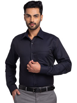 Park Avenue - Men Regular Fit Cotton Solid Black Formal Shirt