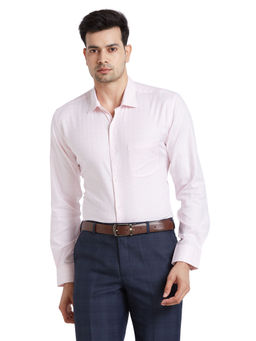 Park Avenue - Men Regular Fit Cotton Checks Pink Formal Shirt