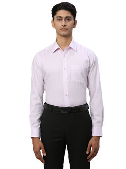 Park Avenue - Men Regular Fit Cotton Checks Lavender Formal Shirt