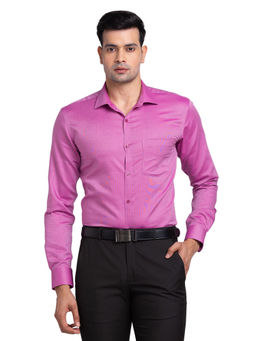 Park Avenue - Men Slim Fit Cotton Solid Purple Formal Shirt