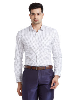 Park Avenue - Men Slim Fit Blended Fabric Floral Blue Formal Shirt