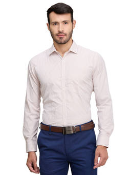 Park Avenue - Men Slim Fit Blended Fabric Checks Yellow Formal Shirt