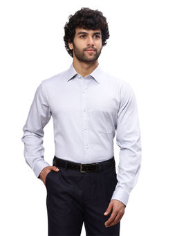 Raymond - Men Slim Fit Cotton Woven Grey Formal Shirt