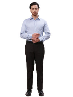 Raymond - Men Slim Fit Cotton Printed Blue Formal Shirt