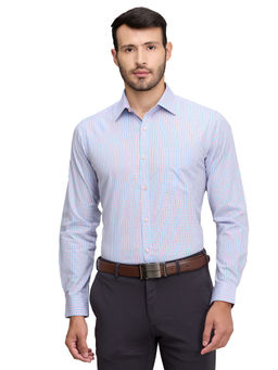 Raymond - Men Slim Fit Cotton Checks Pink Formal Shirt