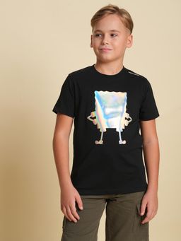 Jack & Jones Junior - Boys Regular Fit Black T-shirt