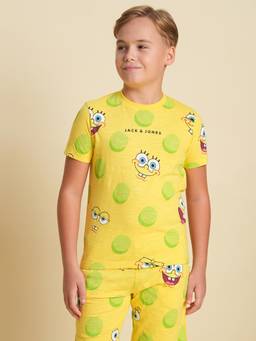 Jack & Jones Junior - Boys Regular Fit Yellow T-shirt