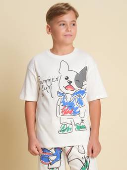 Jack & Jones Junior - Boys Over-Sized White T-shirt