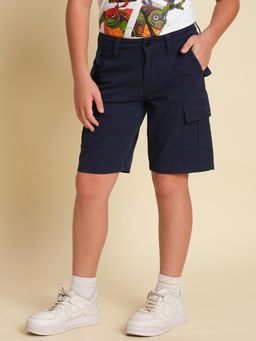 Jack & Jones Junior - Boys Regular Fit Navy Blue Cargo Shorts