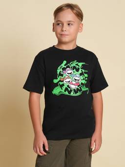 Jack & Jones Junior - Boys Regular Fit Black T-shirt